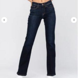 Judy Blue Mid-Rise Whiskered Dark Wash Bootcut Jeans